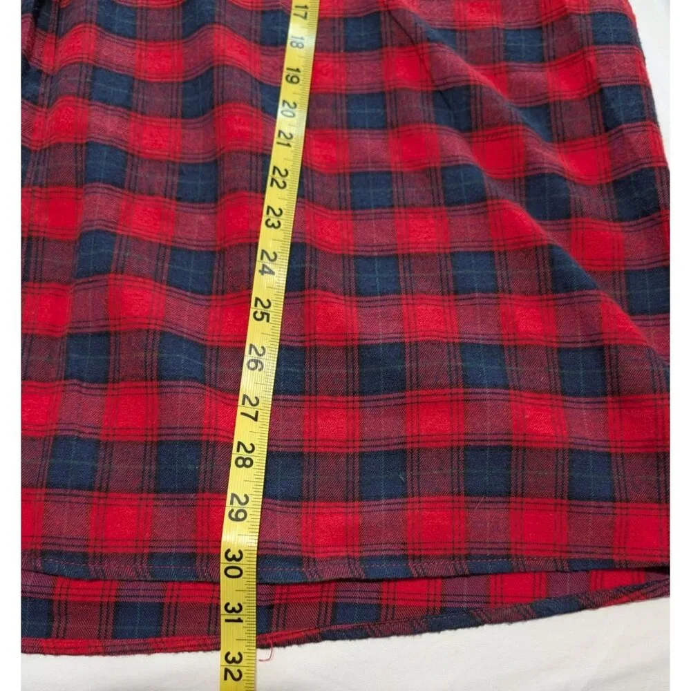 Umgee Womens 2XL Red Black Plaid Button-Down Shirt Floral Embroidery Long Sleeve - Picture 9 of 12